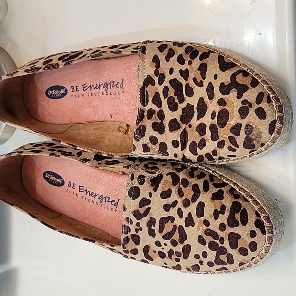 Dr Scholls Leopard Print Slip-on Shoes Size 8